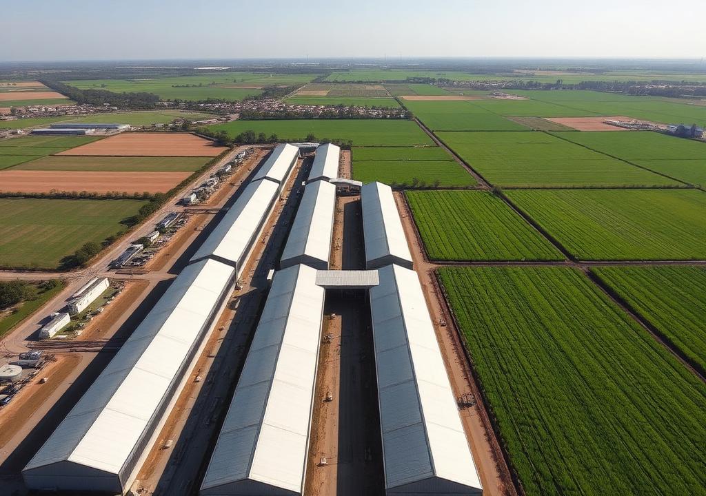 Aerial view of the Maharani warehousing complex